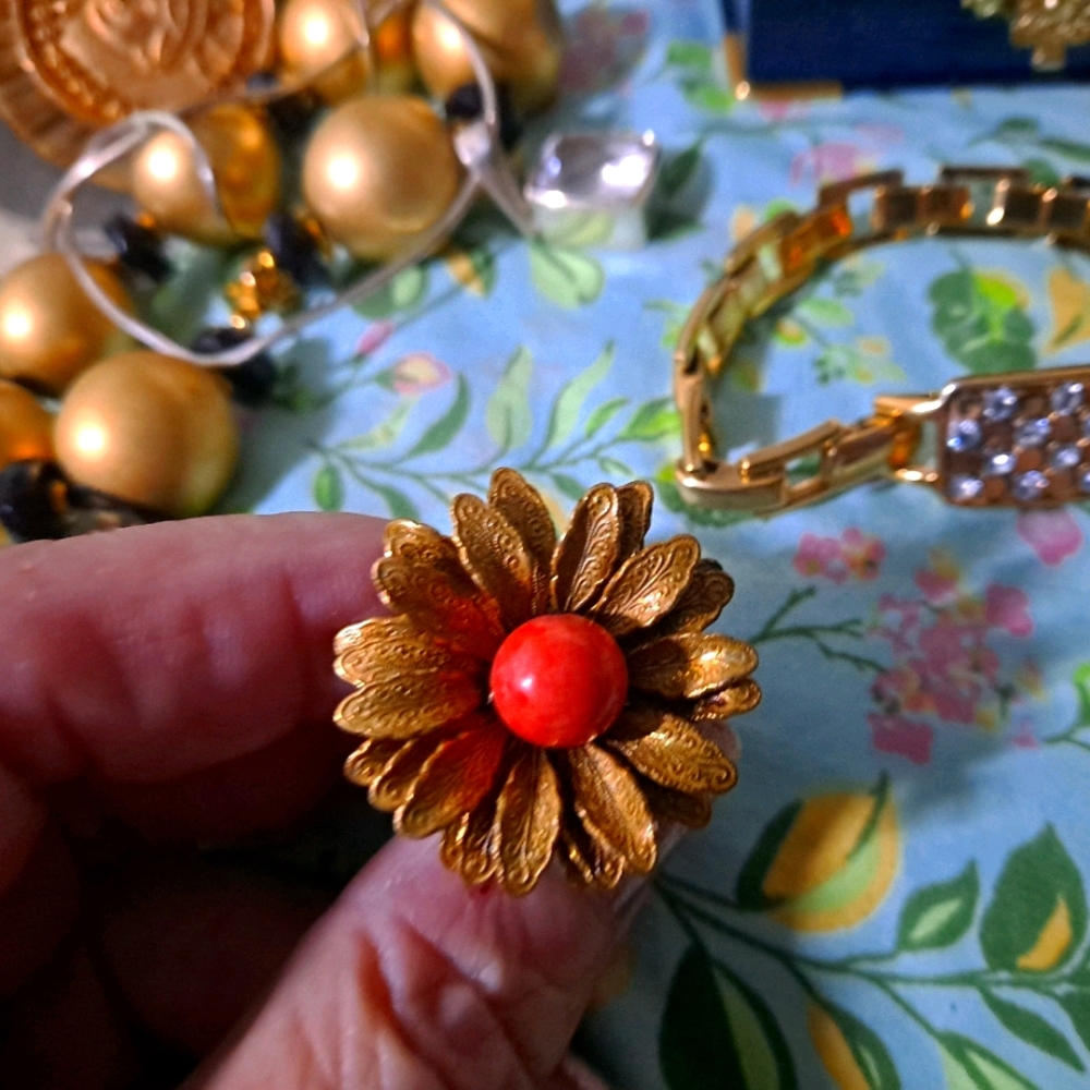 Vintage Miriam Haskell Pin Signed small